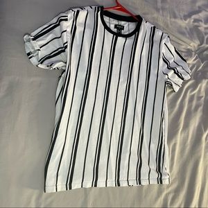 Forever 21 White and Black stripped T shirt